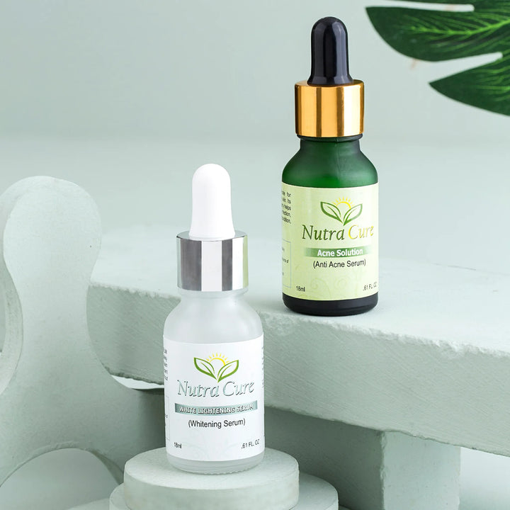 Clear skin combo featuring whitening serum and anti acne serum in Pakistan - Nutra Cure