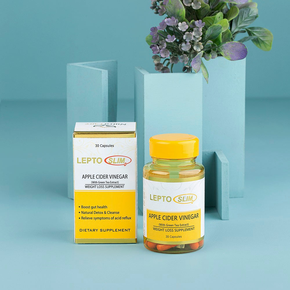 Lepto Slim Apple Cider Vinegar and Green Tea Detox Capsules - Nutra Cure