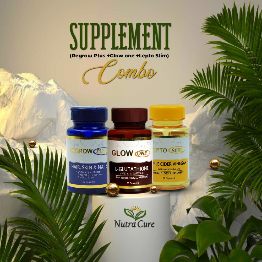 SUPPLEMENT COMBO | ALL IN ONE COMBO – GLOWONE + LEPTOSLIM + REGROW PLUS